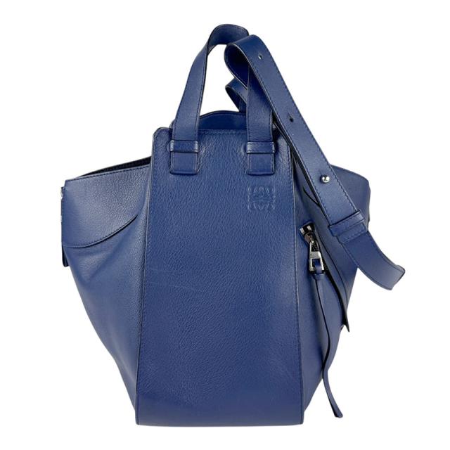 LOEWE ロエベ ハンモック ハンドバッグ ショルダーバッグ ネイビーブルー 14066 レディース【中古】 z5755