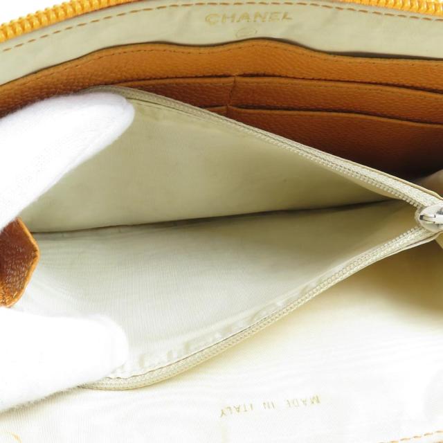 CHANEL シャネル ラウンドファスナー長財布 オレンジ 14062 レディース【中古】 r10640a CHANEL シャネル ラウンドファスナー長財布 オレンジ 14062 レディース