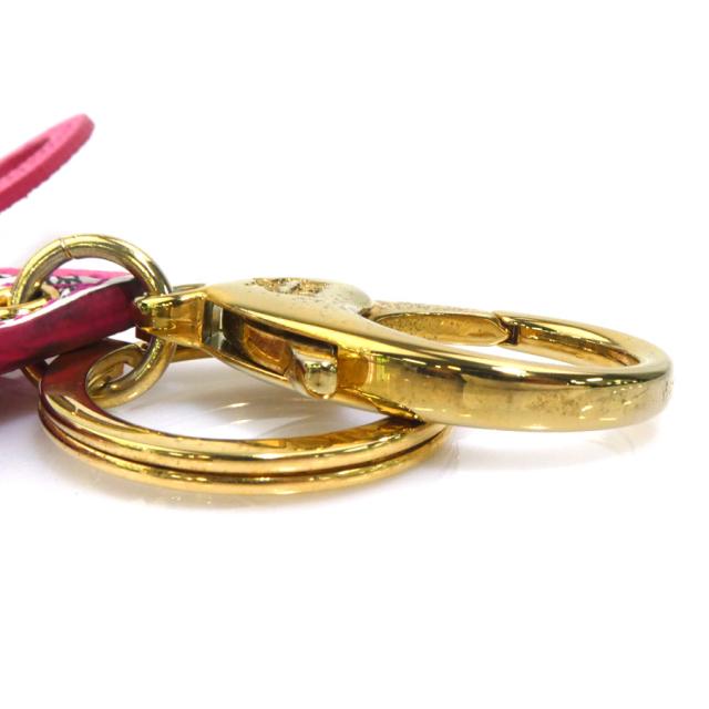 MCM エム シー エム チャーム キーリング ピンク×ホワイト 14061 ユニ