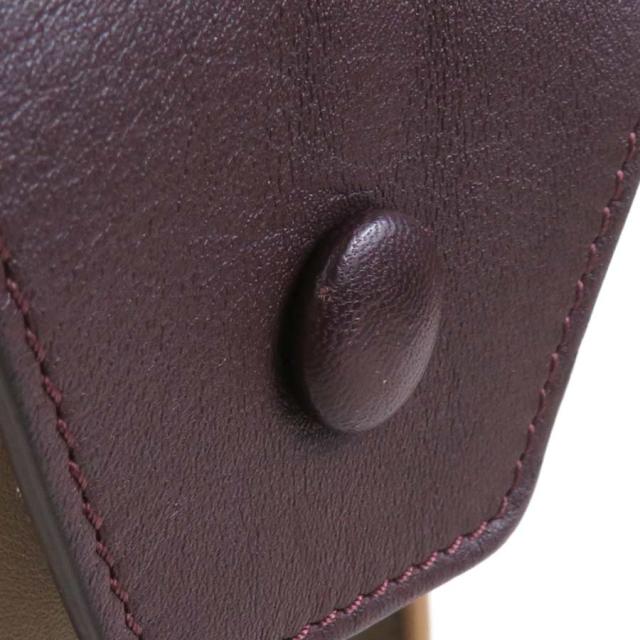 CELINE セリーヌ スモール リング ハンドバッグ ベージュ×ワインレッド