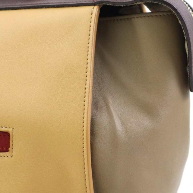 CELINE セリーヌ スモール リング ハンドバッグ ベージュ×ワインレッド