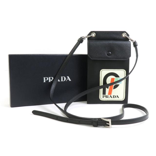 PRADA プラダ ショルダーバッグ スマホポーチ ブラック 14054 ユニセックス【中古】 h31342a PRADA プラダ ショルダーバッグ スマホポーチ ブラック 14054 ユニ