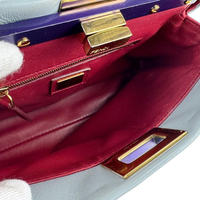 FENDI フェンディ ピーカブー ミニ 8BN244-68H ハンドバッグ 斜め掛けショルダーバッグ ライトブルー/パープル 14067 レディース【中古】 z6024 FENDI フェンディ ピーカブー ミニ 8BN244-68H ハンドバッグ 斜め掛け