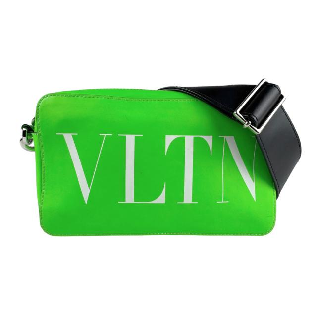 Valentino Garavani ヴァレンティノ ガラヴァーニ 斜め掛けショルダーバッグ ネオングリーン/ブラック 14065 ユニセックス【中古】 z6033
