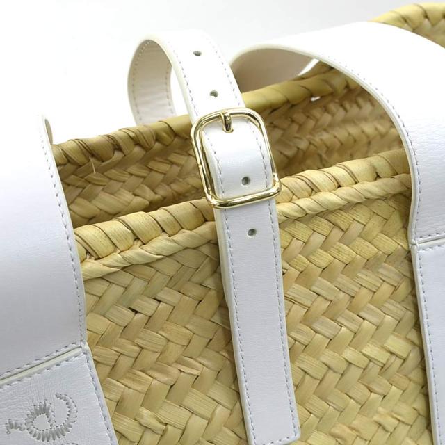 Chloe クロエ ハンドバッグ カゴバッグ ホワイト×ナチュラル 14056