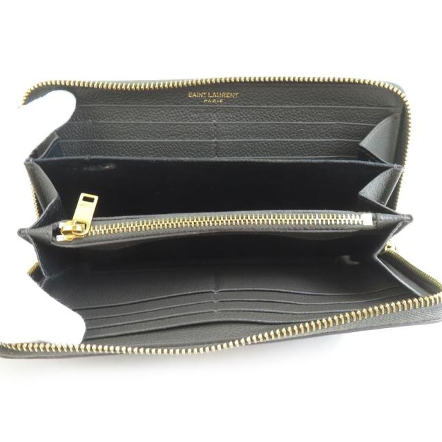 SAINT LAURENT サンローラン ラウンドファスナー長財布 カーキブラウン