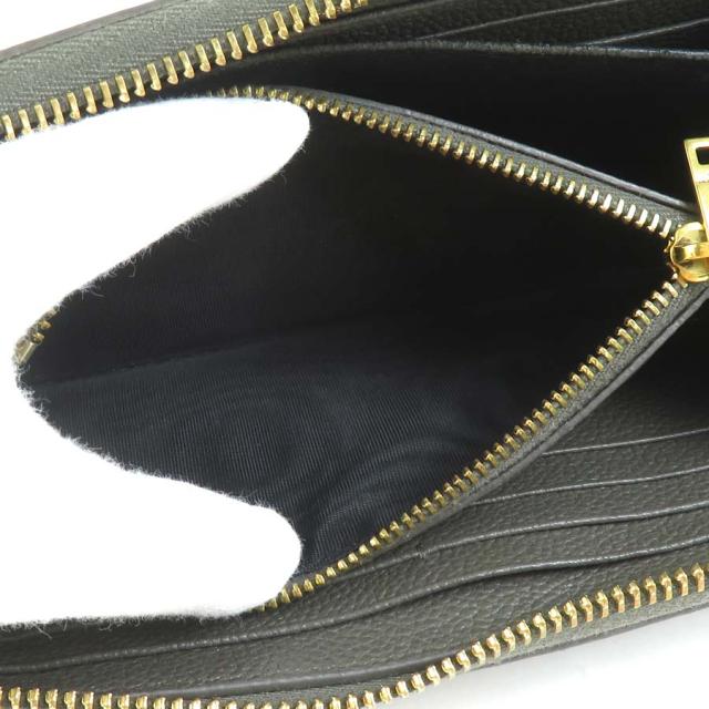 SAINT LAURENT サンローラン ラウンドファスナー長財布 カーキブラウン