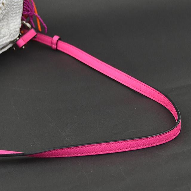 LOEWE ロエベ ビーズフリンジ ショルダーバッグ ホワイト/ピンク