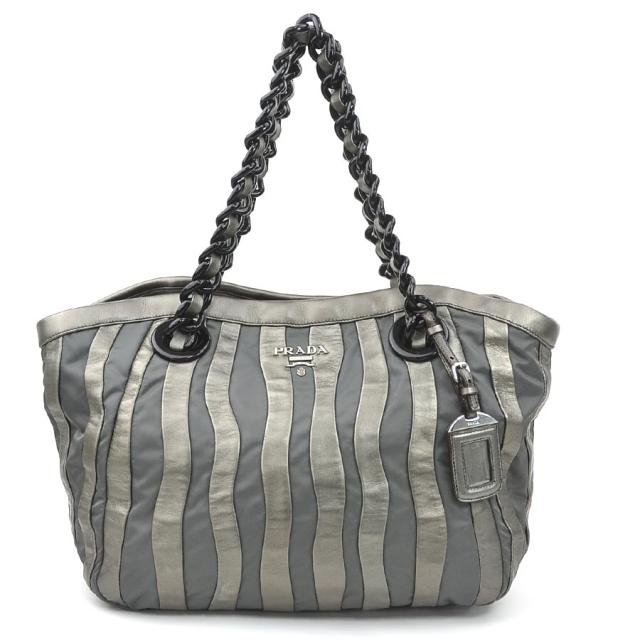 PRADA プラダ BR3998 ハンドバッグ グレー 14055 レディース【中古】 56245g