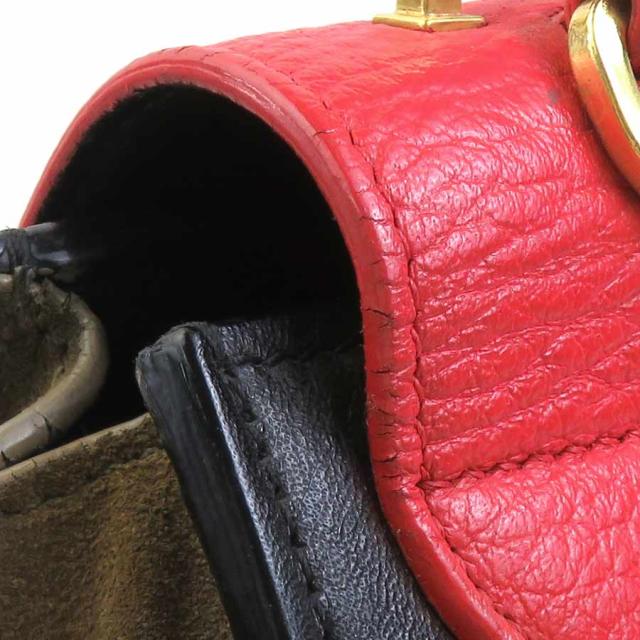 CELINE セリーヌ トラペーズ ハンドバッグ ショルダーバッグ レッド