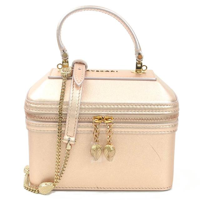 BVLGARI ブルガリ セルペンティ ショルダーバッグ メタリックピンクベージュ 14059 レディース【中古】 r10697a