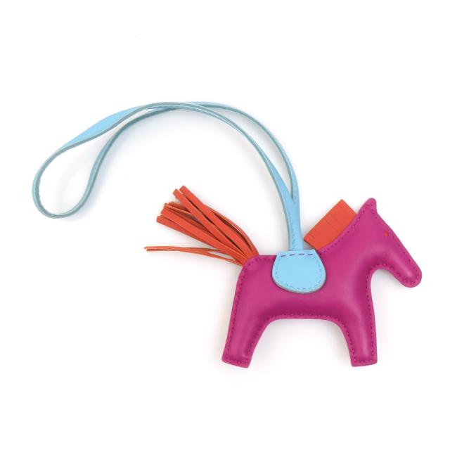 HERMES エルメス ロデオPM チャーム ローズパープル×カーネリアン×セレステ 14064 ユニセックス【中古】 r10715g