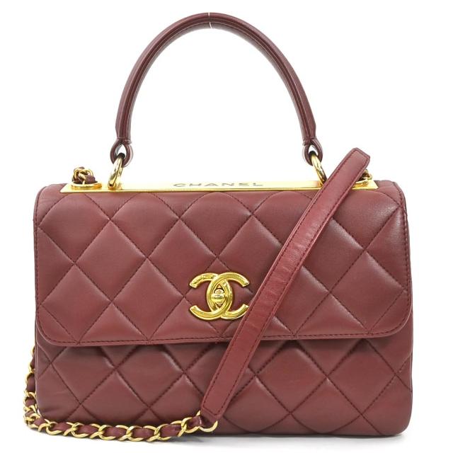 CHANEL シャネル マトラッセ ハンドバッグ ショルダーバッグ バーガンディ/ゴールド 14070 レディース【中古】 e60717a