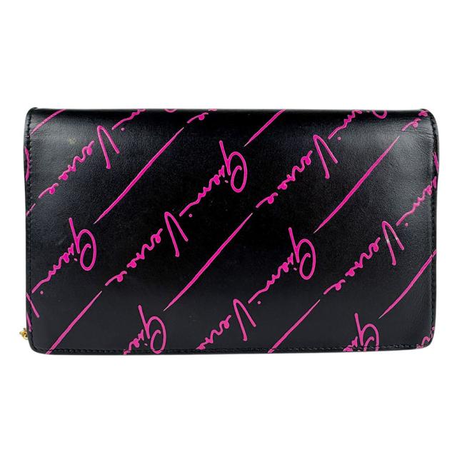 Gianni Versace ジャンニ ヴェルサーチ  チェーンウォレット ブラック×ピンク 14054 レディース【中古】 z6237 Gianni Versace ジャンニ ヴェルサーチ チェーンウォレット ブラック