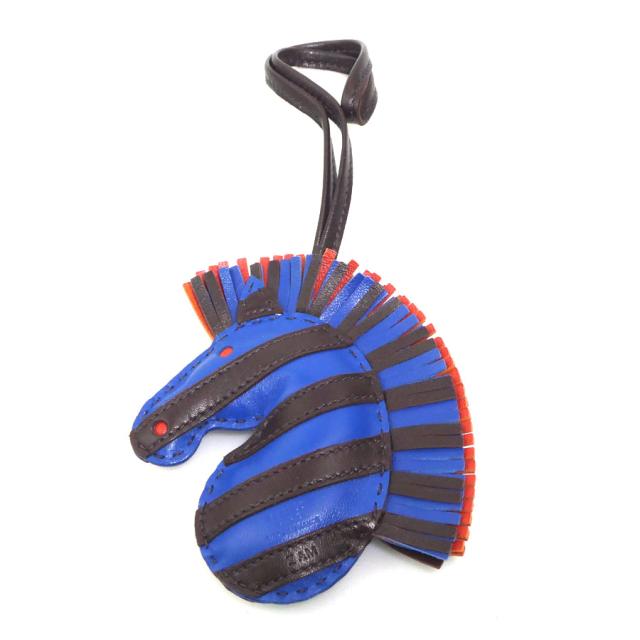 HERMES エルメス ジージーサバンナ チャーム ブルーフランス×ルージュセリエ×コルナリン 14067 ユニセックス【中古】 h31401a HERMES エルメス ジージーサバンナ チャーム ブルーフランス×ルージュ