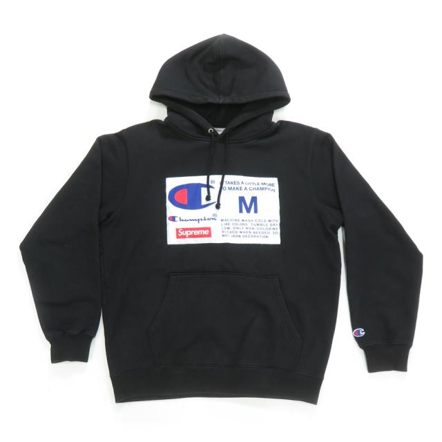 Supreme シュプリーム Championコラボ パーカー ブラック 14054 メンズ【中古】 56262i