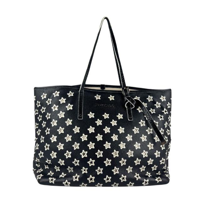 JIMMY CHOO ジミーチュウ ショルダーバッグ トートバッグ ブラック×ホワイト 14056 レディース【中古】 z6263