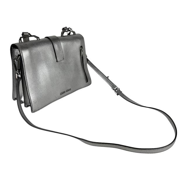 MIUMIU ミュウミュウ ハンドバッグ ショルダーバッグ シルバー 14069 レディース【中古】 z6318 MIUMIU ミュウミュウ ハンドバッグ ショルダーバッグ シルバー 14069