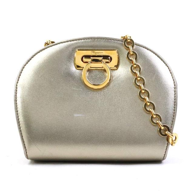 Salvatore Ferragamo サルヴァトーレフェラガモ ガンチーニ ショルダーバッグ ゴールド 14068 レディース【中古】 e60753a