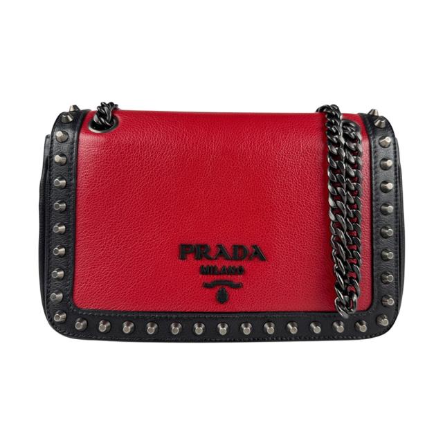 PRADA プラダ ショルダーバッグ レッド/ブラック 14060 レディース【中古】 z6434