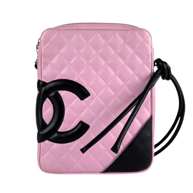 CHANEL シャネル カンボンライン 斜め掛けショルダーバッグ ピンク/ブラック 14061 レディース【中古】 z6482