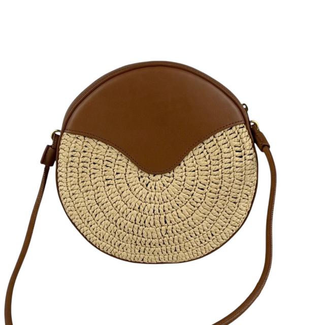 SAINT LAURENT サンローラン ラウンドカメラバッグ 685883 ショルダーバッグ ブラウン×ナチュラル 14057 レディース【中古】 z6653 SAINT LAURENT サンローラン ラウンドカメラバッグ 685883 ショルダー