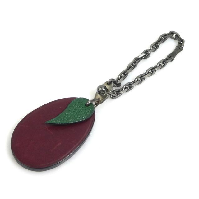 HERMES エルメス フルーツモチーフ プラム チャーム ボルドー/シルバー 14070 レディース【中古】 e60866a HERMES エルメス フルーツモチーフ プラム チャーム ボルドー/シルバー