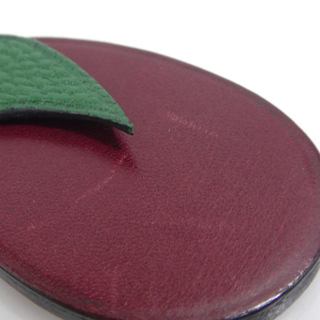 HERMES エルメス フルーツモチーフ プラム チャーム ボルドー/シルバー