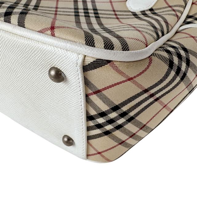 BURBERRY バーバリー ハンドバッグ ホワイト×ベージュ 14056