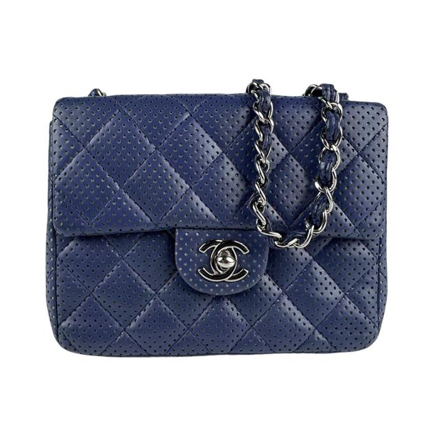 CHANEL シャネル マトラッセ ショルダーバッグ ダークブルー/シルバー 14067 レディース【中古】 z6802