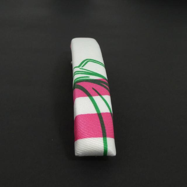 HERMES エルメス バレッタ ホワイト/ピンク/グリーン/シルバー 14056