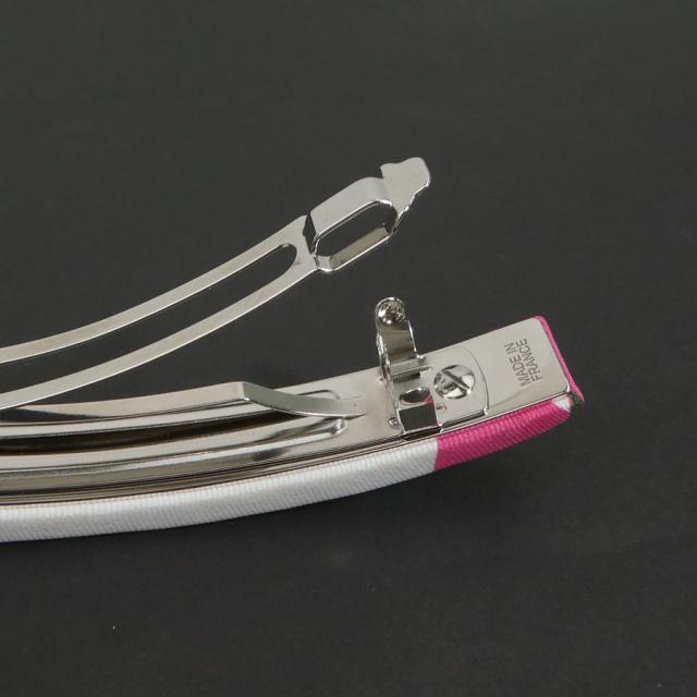 HERMES エルメス バレッタ ホワイト/ピンク/グリーン/シルバー 14056 レディース【中古】 e60909a HERMES エルメス バレッタ ホワイト/ピンク/グリーン/シルバー 14056