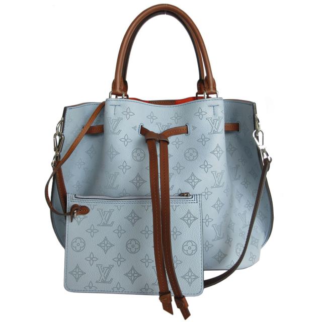 LOUIS VUITTON ルイ ヴィトン ジロラッタ モノグラムマヒナ M53154 ハンドバッグ ショルダーバッグ ブルー/ブラウン 14067 レディース【中古】 s0690a