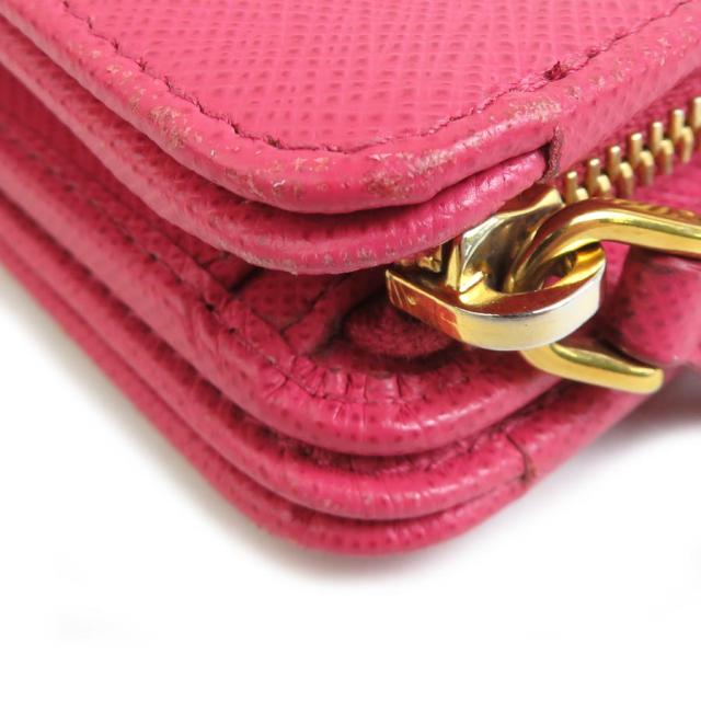 PRADA プラダ 二つ折り財布 ピンク 14061 レディース【中古】 56359a