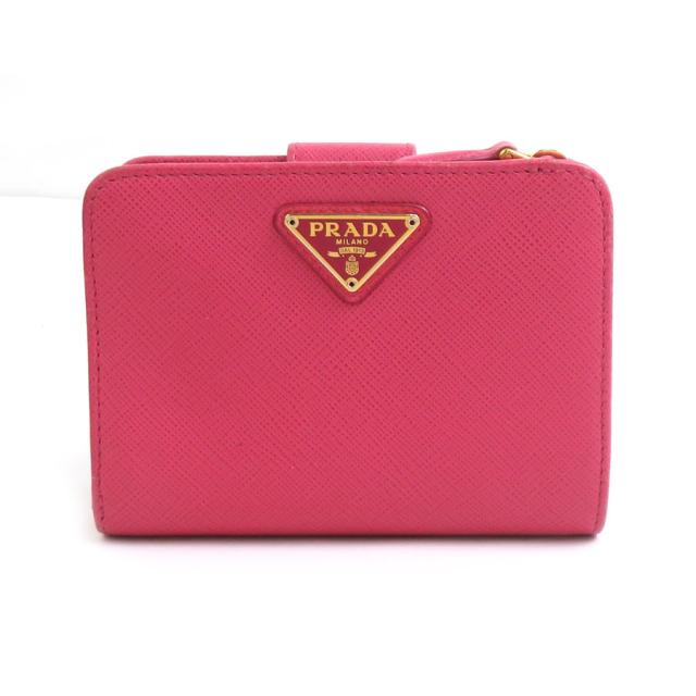 PRADA プラダ 二つ折り財布 ピンク 14061 レディース【中古】 56359a