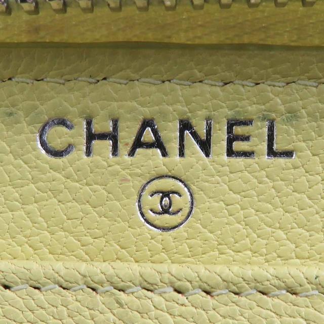 CHANEL シャネル ラウンドファスナー長財布 イエロー 14063 レディース