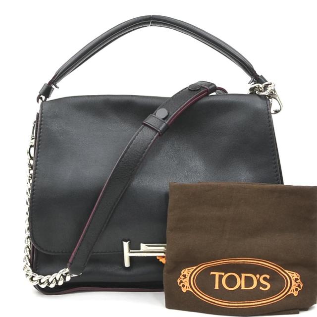 TOD'S トッズ ダブルT ハンドバッグ ショルダーバッグ ブラック 14054