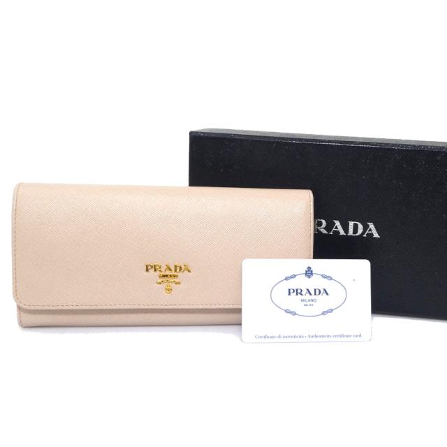 PRADA プラダ 1M1132 二つ折り長財布 ライトピンク 14061 レディース【中古】 h31603a PRADA プラダ 1M1132 二つ折り長財布 ライトピンク 14061 レディース