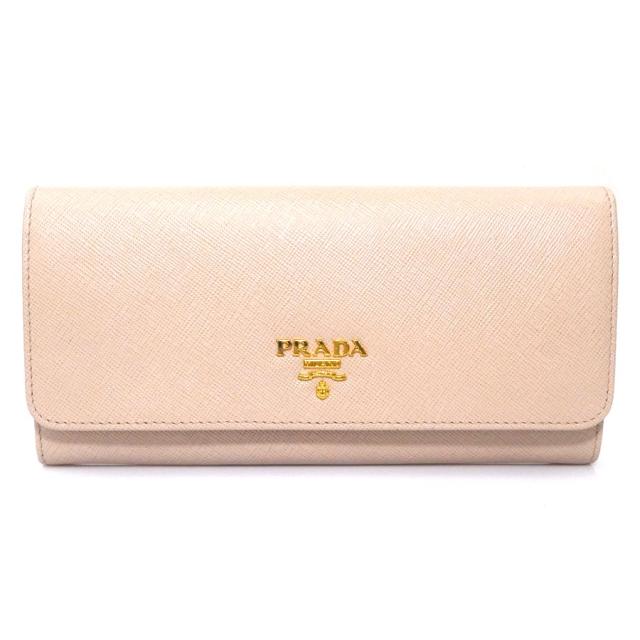PRADA プラダ 1M1132 二つ折り長財布 ライトピンク 14061 レディース【中古】 h31603a