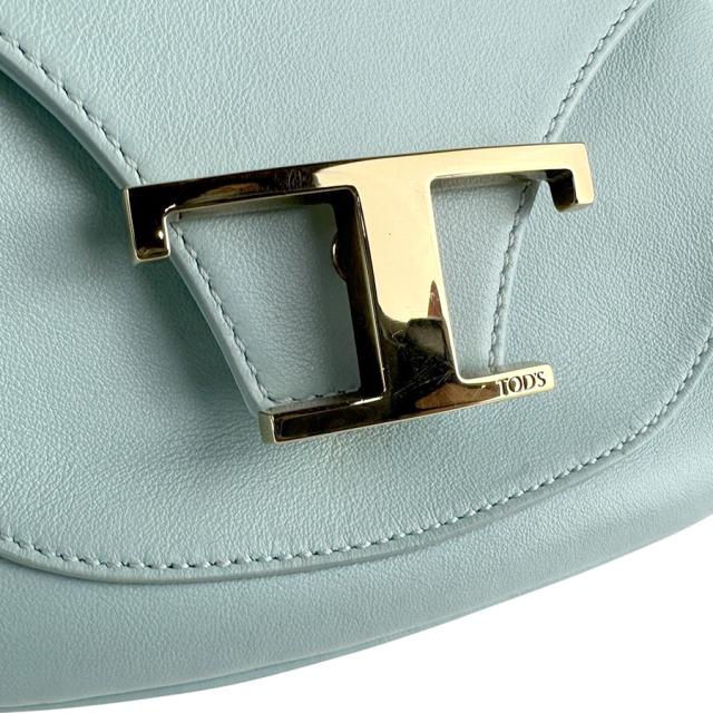 TOD'S トッズ Tタイムレス ショルダーバッグ ライトブルー 14067