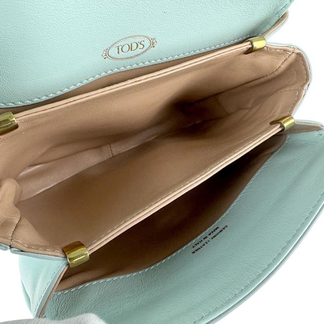 TOD'S トッズ Tタイムレス ショルダーバッグ ライトブルー 14067