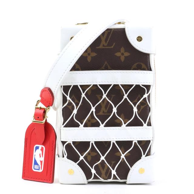 LOUIS VUITTON ルイ ヴィトン ソフトトランク フォーンボックス LV×NBA M80102 ボディバッグ ブラウン×ホワイト 14057 メンズ【中古】 90195a