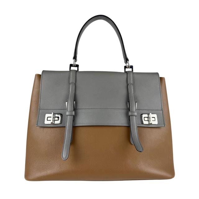 PRADA プラダ ハンドバッグ ショルダーバッグ ブラウン/グレー 14057 レディース【中古】 z7174