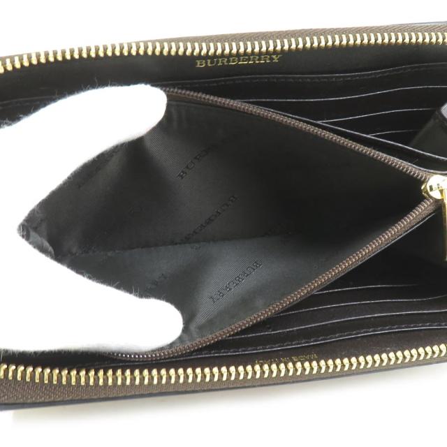 BURBERRY バーバリー ラウンドファスナー長財布 ブラウン×ベージュ