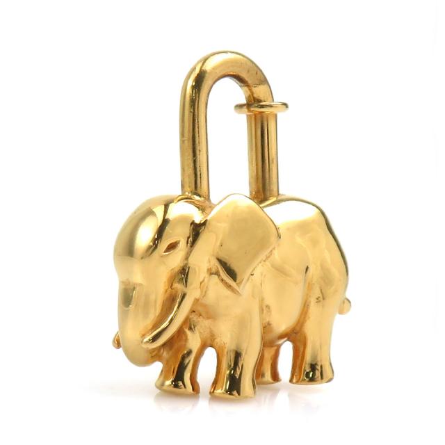 HERMES エルメス アニマルモチーフ ゾウ カデナ チャーム ゴールド 14068 ユニセックス【中古】 e61025f