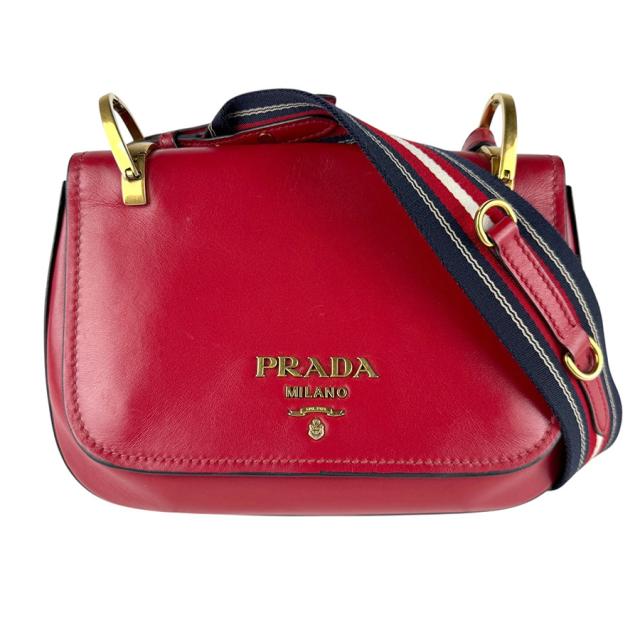 PRADA プラダ ショルダーバッグ レッド/ネイビー/ホワイト 14060 レディース【中古】 z7257