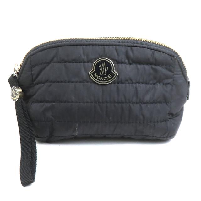 MONCLER モンクレール ポーチ ブラック 14054 レディース【中古】 56427a