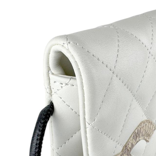 CHANEL シャネル ショルダーバッグ ホワイト×ベージュ 14056