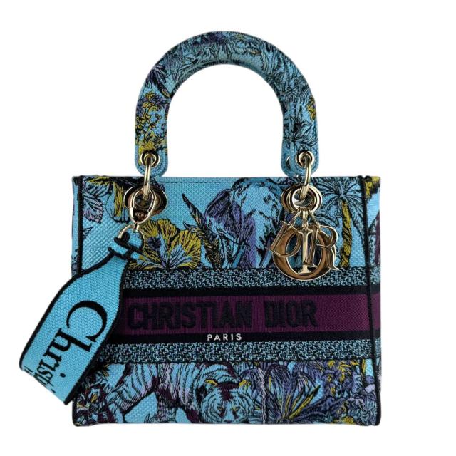 Christian Dior クリスチャンディオール レディ ディライト ハンドバッグ ショルダーバッグ ブルー系 14067 レディース【中古】 z7410