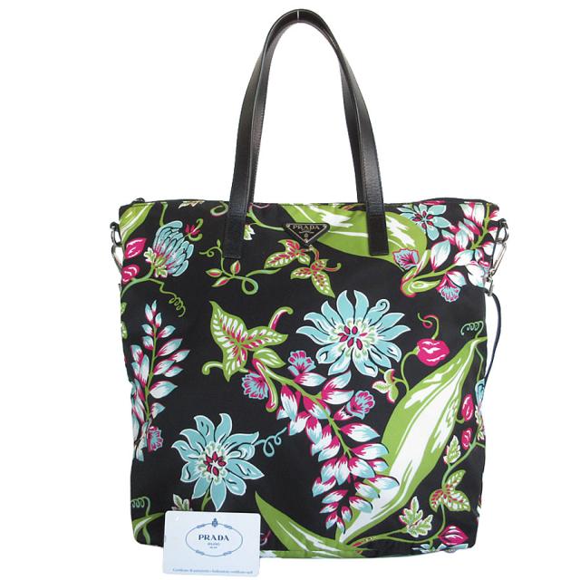 PRADA プラダ トートバッグ ショルダーバッグ ブラック/マルチカラー 14054 レディース【中古】 s0696j
